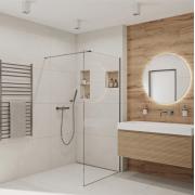 Sprchová zástěna Walk-in 90 cm SAT v barvě profilu PVD Gun metal SATBWI90PRGM. obr. 8 