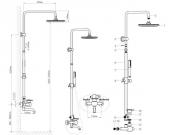 Sprchový systém WF Industrial s pákovou baterií olejem gumovaný bronz SIKOBWFSVS (obr. 2)