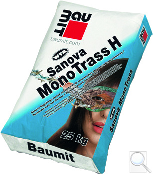Vápenotrasová omítka Sanova MonoTras H Baumit. 