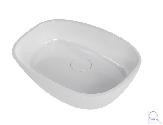 Umyvadlo na desku SAT Aula 50x36 cm bez otvoru pro baterii, bez přepadu SATAU5036. obr. 1