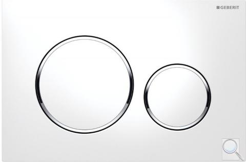 Ovládací tlačítko Sigma20 plast bílá, kroužky lesklý chrom (kód: 115.882.KJ.1)