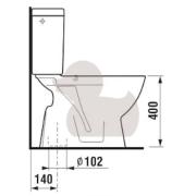 WC kombi komplet stojící Jika Lyra Plus spodní odpad H8263870002413. technický nákres 3 