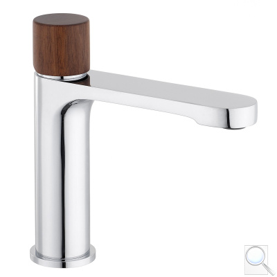 Umyvadlová baterie SAT Fusion bez výpusti páka tmavé dřevo SATBSFU271DT.