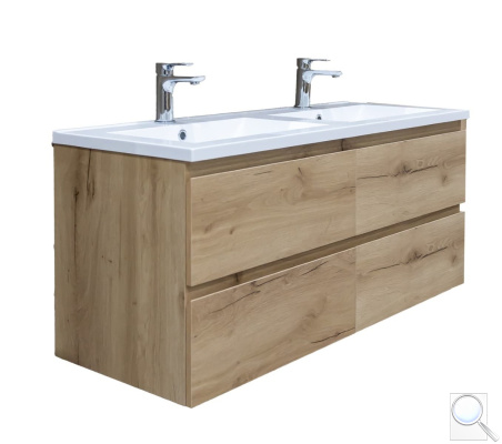 Koupelnová skříňka s dvojumyvadlem SAT B-Way dub mat BWAY2120OAKU. obr. 1