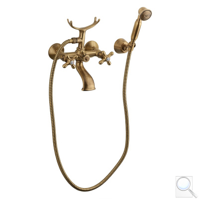 Vanová baterie Paffoni Ricordi se sprchovým setem 150 mm bronz IR023BR. 