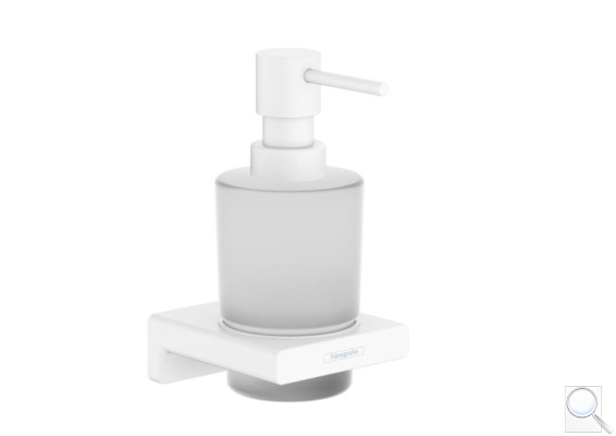 Dávkovač mýdla Hansgrohe AddStoris s držákem matná bílá 41745700. obr. 1