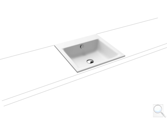 Zápustné umyvadlo Kaldewei Puro 3150 46x46 cm alpská bílá bez otvoru pro baterii 900006003001. obr. 1
