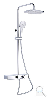 Sprchový systém SAT s termostatickou baterií bílá/chrom SATSSTHP. 