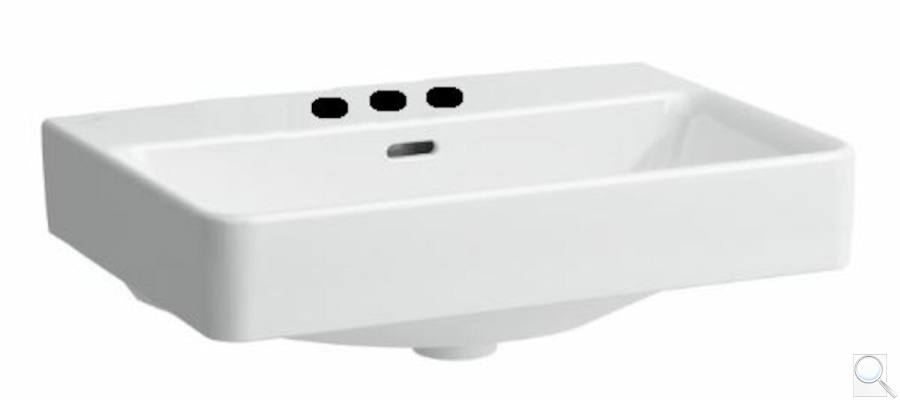 Umyvadlo na desku Laufen Pro 55x38 cm tři otvory pro baterii H8129520001081. obr. 1