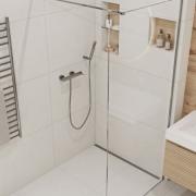 Sprchová zástěna Walk-in 90 cm SAT v barvě profilu PVD Gun metal SATBWI90PRGM. obr. 7 