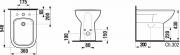 Bidet Jika Deep stojící, vnitřní přívod H8326120003021 (technický nákres)