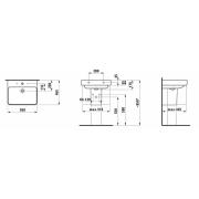 Umyvadlo Laufen Pro S 55x46,5 cm otvor pro baterii, bez přepadu H8109620001561. Technický nákres&nbsp;