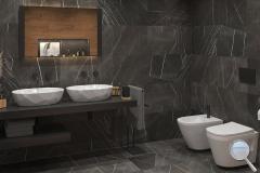 Koupelna Classen Ceramin - SIKO-koupelna-v-mramorovem-provedeni-se-drevem-s-vanou-prirodni-styl-serie-Ceramin-Wall-004