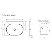 Umyvadlo Ravak Yard 60,5x50 cm s černou konzolí X000001683. obr. 3&nbsp;