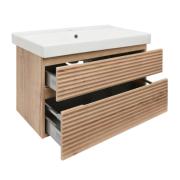 Koupelnová skříňka 2 zásuvková s umyvadlem Naturel Savona 98x53x44,8 cm dub Halifax mat SAVONA2100DHU1. obr. 2