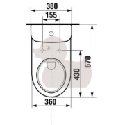 WC kombi, pouze mísa Jika Deep zadní odpad H8236160000001. Technický nákres (3) 