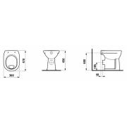 WC stojící Laufen Pro zadní odpad H8259564000001. Technický nákres