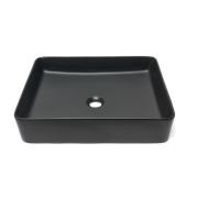 Umyvadlo na desku SAT Infinitio 50x40 cm černá mat bez přepadu SATINF5040BKM. obr. 2 