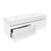 Koupelnová skříňka s dvojumyvadlem SAT Evolution 118x30x44,8 cm bílá mat SATEVO120WMU2. obr. 2 