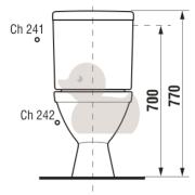 WC kombi komplet stojící Jika Lyra Plus zadní odpad H8263860002423. technický nákres 4