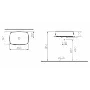 Umyvadlo na desku VitrA Shift 55x38 cm bez otvoru pro baterii 7075-003-0016. &nbsp;(2)
