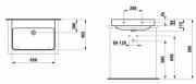 Umyvadlo Laufen Pro S 65x46,5 cm bez otvoru pro baterii H8169640001091 (Technický nákres)