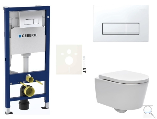 Závěsný WC set Geberit do lehkých stěn / předstěnová montáž+ WC SAT Brevis SIKOGESBRED50. obr. 1