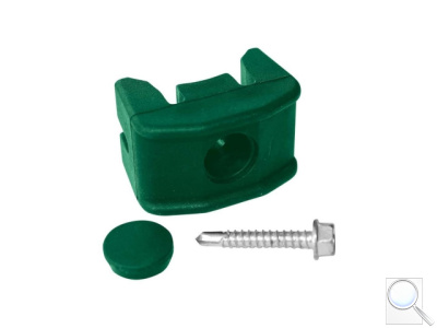 Příchytka panelu PILOFOR® PVC na sloupek průměr 48 mm, včetně šroubu, zelená. 