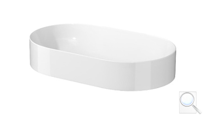 Umyvadlo na desku Cersanit Inverto 60x35 cm bez otvoru pro baterii K671-009. obr. 1
