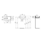 Umývátko Ideal Standard Strada 45x27 cm otvor pro baterii vlevo K081701. Technický nákres 