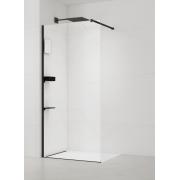 Sprchová zástěna Walk-In s profilem, zavětrováním a dopňky SAT Walk-in. černá&nbsp;