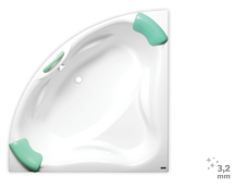 Rohová vana Laguna Cornelia 140x140 cm a Laguna Royale 150x150 cm, akrylát, bílá