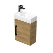 Koupelnová skříňka s keramickým umyvadlem SAT Cube Way 80x47,5x46 cm dub Hickory CUBE46802DHSAT.