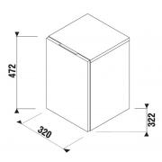 Koupelnová skříňka nízká Jika Cubito 32x32,2x47 cm dub (technický nákres)