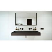 Umyvadlo SAT Infinitio 121,4x46,9 cm černá mat dva otvory pro baterii SATINF12046BKM. obr. 8