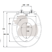 WC sedátko Glacera duroplast bílá BABYNEW. Technický nákres&nbsp;