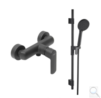 Sprchová baterie SAT Feel se sprchovým setem 150 mm černá matná SATBSFEEL268CSET1. obr. 1