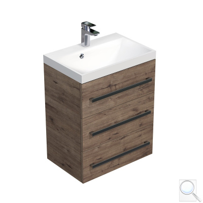 Koupelnová skříňka s umyvadlem Naturel Cube Way 60x76,5x40 cm, 80x76,5x40 cm, 100x76,5x40 cm, 120x76,5x40 cm dub wellington. 60x76,5x40 cm CUBE2603DW
