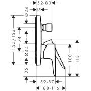 Vanová baterie Hansgrohe Talis E bez podomítkového tělesa chrom 71745000. obr. 4 