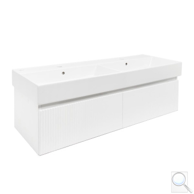 Koupelnová skříňka s dvojumyvadlem SAT Evolution 118x30x44,8 cm bílá mat SATEVO120WMU2. obr. 1