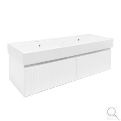 Koupelnová skříňka s dvojumyvadlem SAT Evolution 118x30x44,8 cm bílá mat SATEVO120WMU2 obr. 1