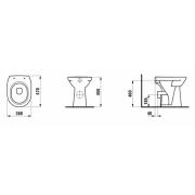 WC stojící Laufen Pro zadní odpad H8259550000001. Technický nákres&nbsp;