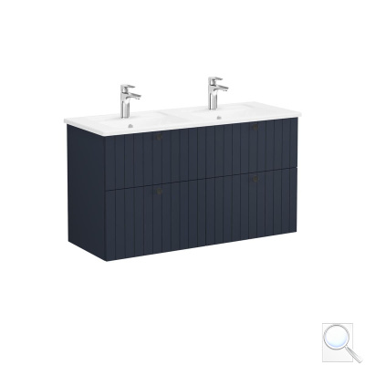 Koupelnová skříňka s dvojumyvadlem Vitra Root 120x67x46 cm modrá mat ROOTG120BINTS. obr. 1