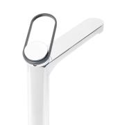 Vysoká umyvadlová baterie SAT Fusion bez výpusti páka kulatá černá SATBSFU285KPC. obr. 3&nbsp;