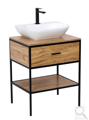 Koupelnová skříňka pod umyvadlo na desku Naturel Blackframe 60x73x46 cm javor lesk BFRAMEUMD. obr. 1