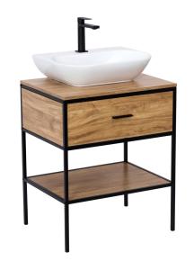 Koupelnová skříňka pod umyvadlo na desku Naturel Blackframe 60x73x46 cm javor lesk BFRAMEUMD