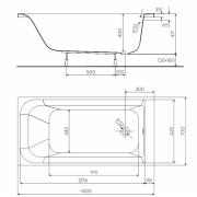 Obdélníková vana Kolo Rekord 140x70, 50x70, 160x70, 170x70, 170x75 cm akrylát. kód XWP1640000 