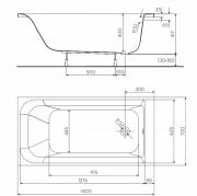Obdélníková vana Kolo Rekord 140x70, 50x70, 160x70, 170x70, 170x75 cm akrylát (kód XWP1640000)