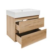 Koupelnová skříňka 2zásuvková s umyvadlem SAT B-Way 79x50x45 cm dub mat BWAY280OAKU2BI.  (2)