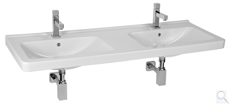 Dvojumyvadlo Jika Cubito 130x48,5 cm dva otvory pro baterii H8144200001041. 